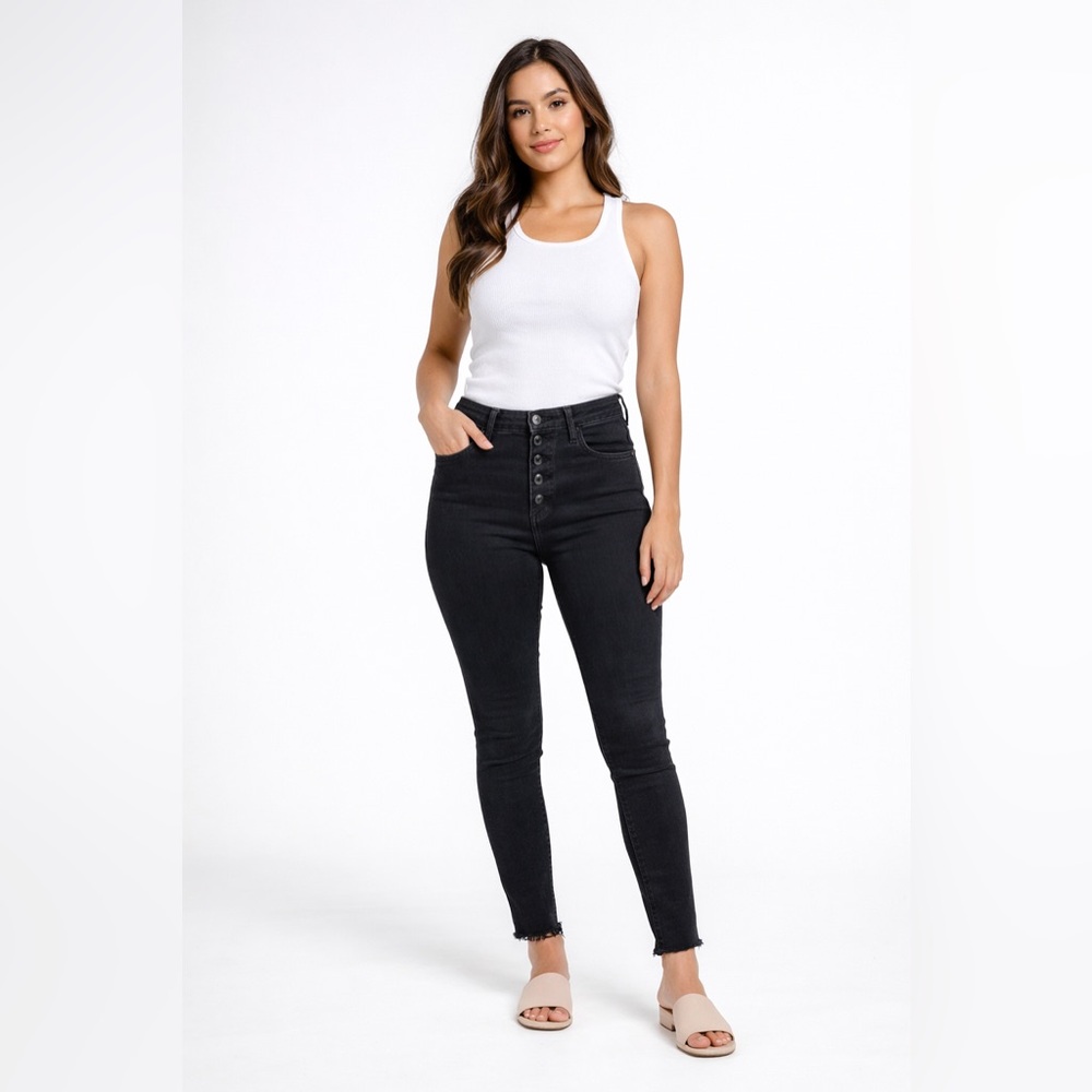 ✨Just Black High-Rise Button-Fly Skinny Jeans - Black Size 26